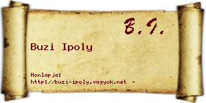 Buzi Ipoly névjegykártya